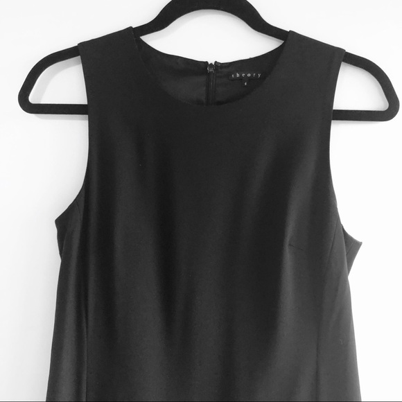 Theory Pleated Front Sleeveless Black Dress - Picture 6 of 9
